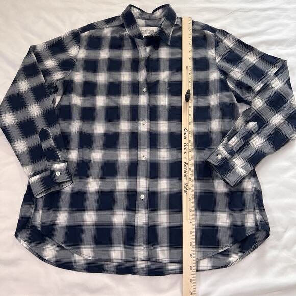 GRAYSON The Hero Shirt Size 4 Large Blue White Plaid Button Long Sleeve Cotton - Picture 5 of 15